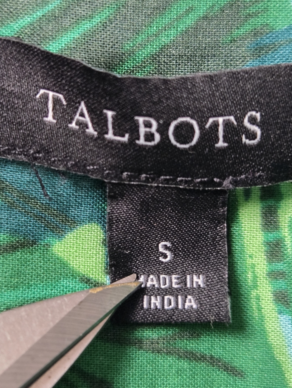 Talbots Modern Classic Isle Fronds Palm Leaf Long Sleeve Cotton Button Up Shirt‎ - Picture 9 of 12